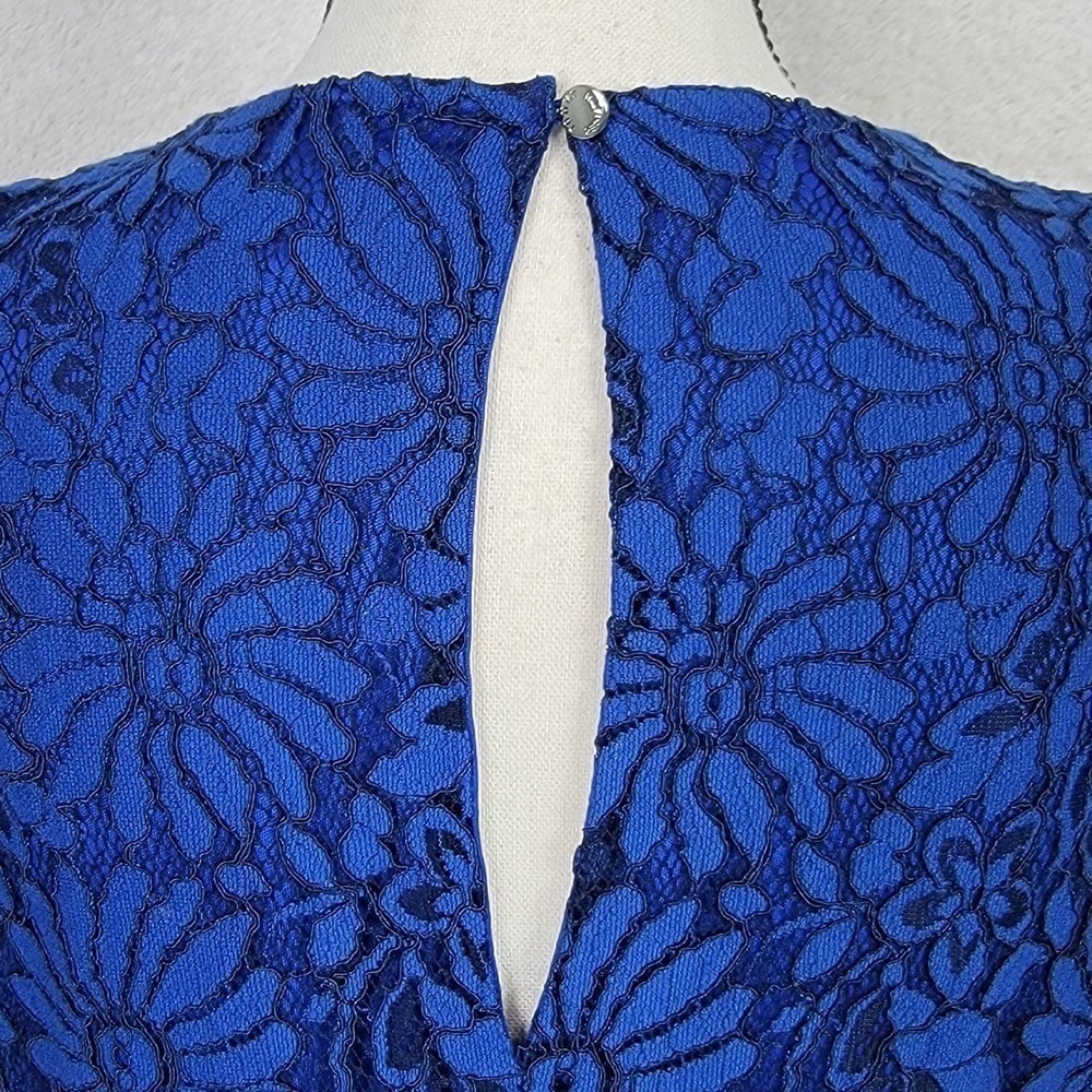Tommy Hilfiger Royal Blue Floral Lace Sleeveless Shift Dress Women's Size 12 NWT - Picture 9 of 12